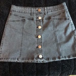 Light wash black denim skirt